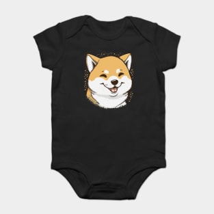 Cute Smiling Shiba Inu Dog, Dog Lover Baby Bodysuit